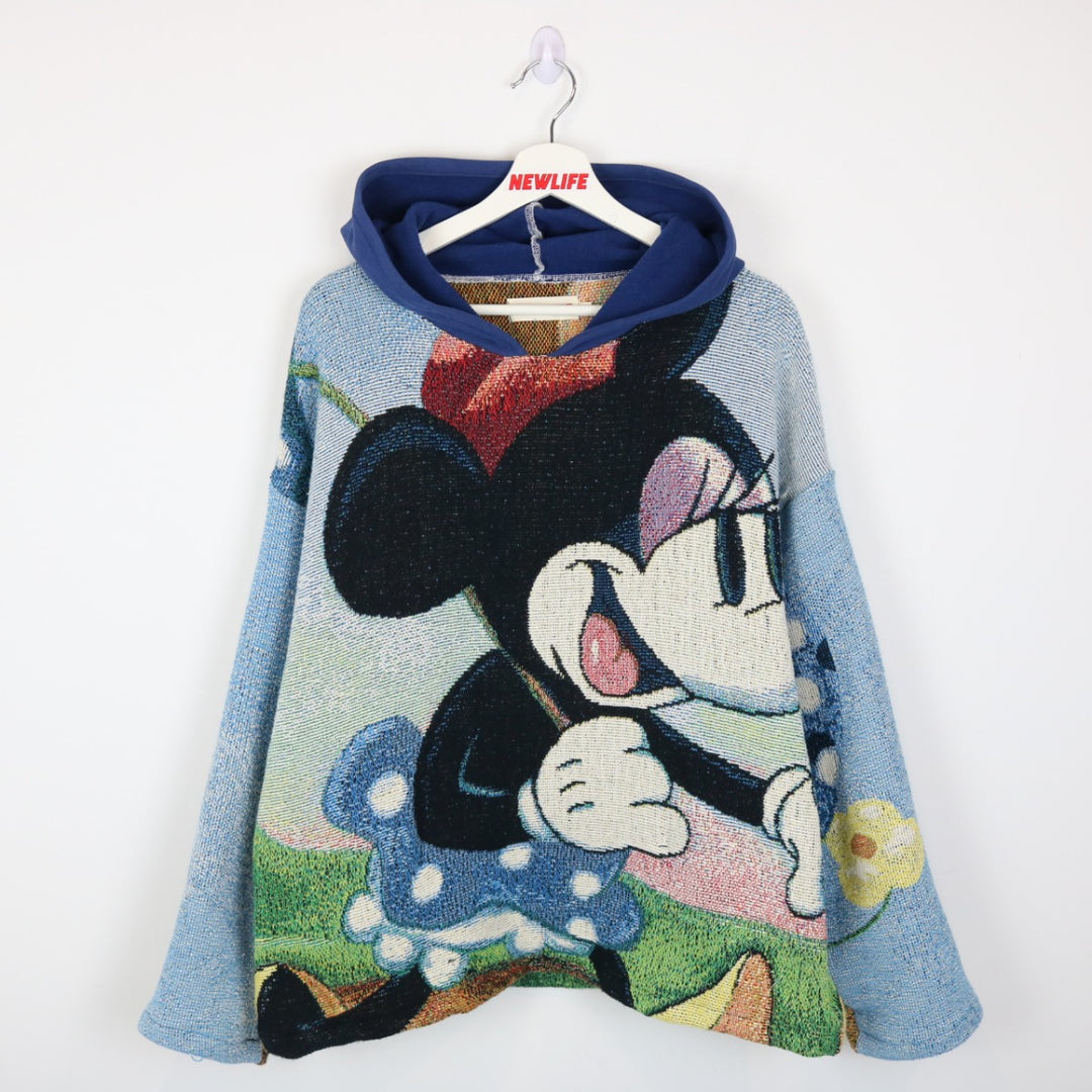 Reworked Vintage Disneyland Mickey and Minnie Tapestry Hoodie - L-NEWLIFE Clothing