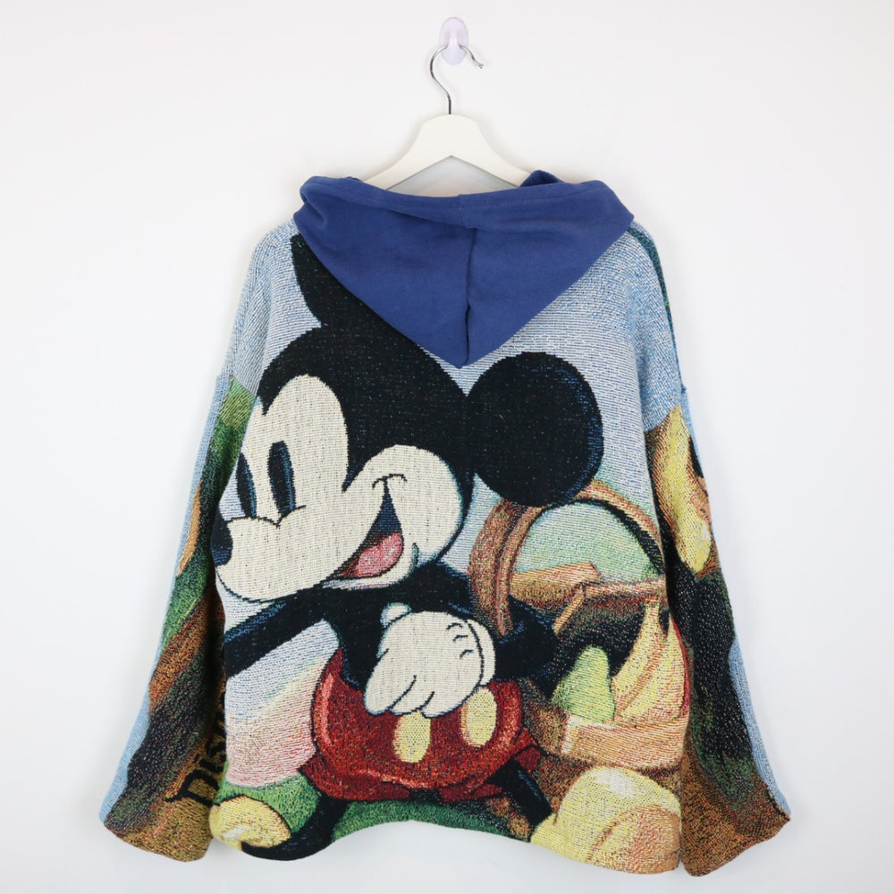 Reworked Vintage Disneyland Mickey and Minnie Tapestry Hoodie - L-NEWLIFE Clothing