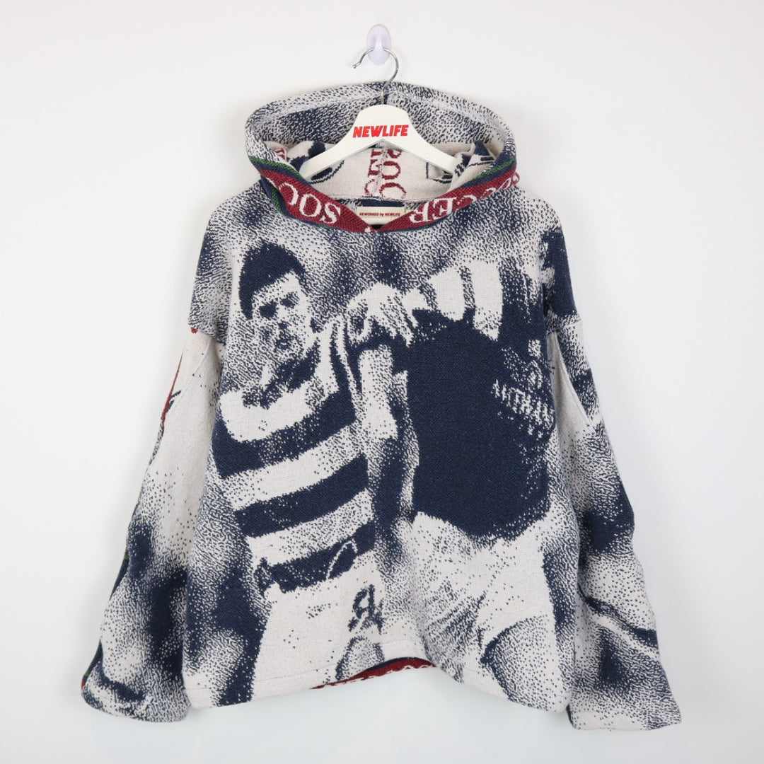 Reworked Vintage Soccer Tapestry Hoodie - M-NEWLIFE Clothing