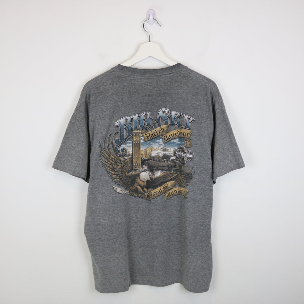 Vintage 00's Harley Davidson Great Falls Montana Tee - L-NEWLIFE Clothing
