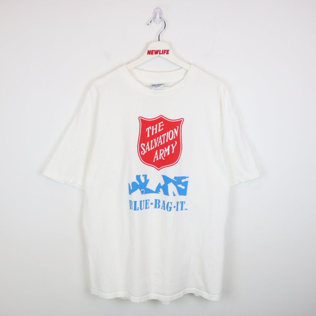 Vintage 90's Salvation Army Blue Bag It Tee - XL-NEWLIFE Clothing