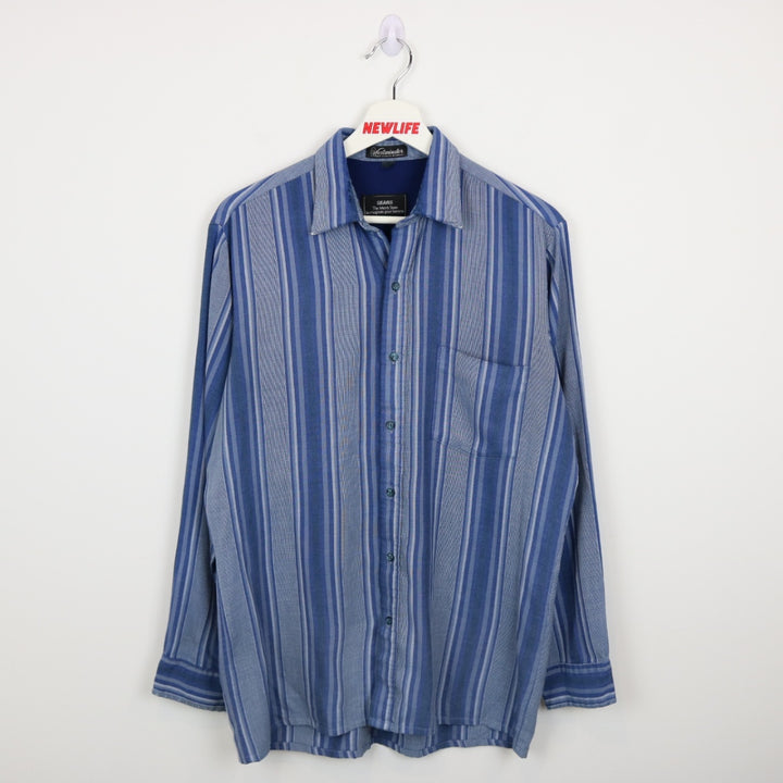 Vintage 80's Sears Striped Button Up - M-NEWLIFE Clothing