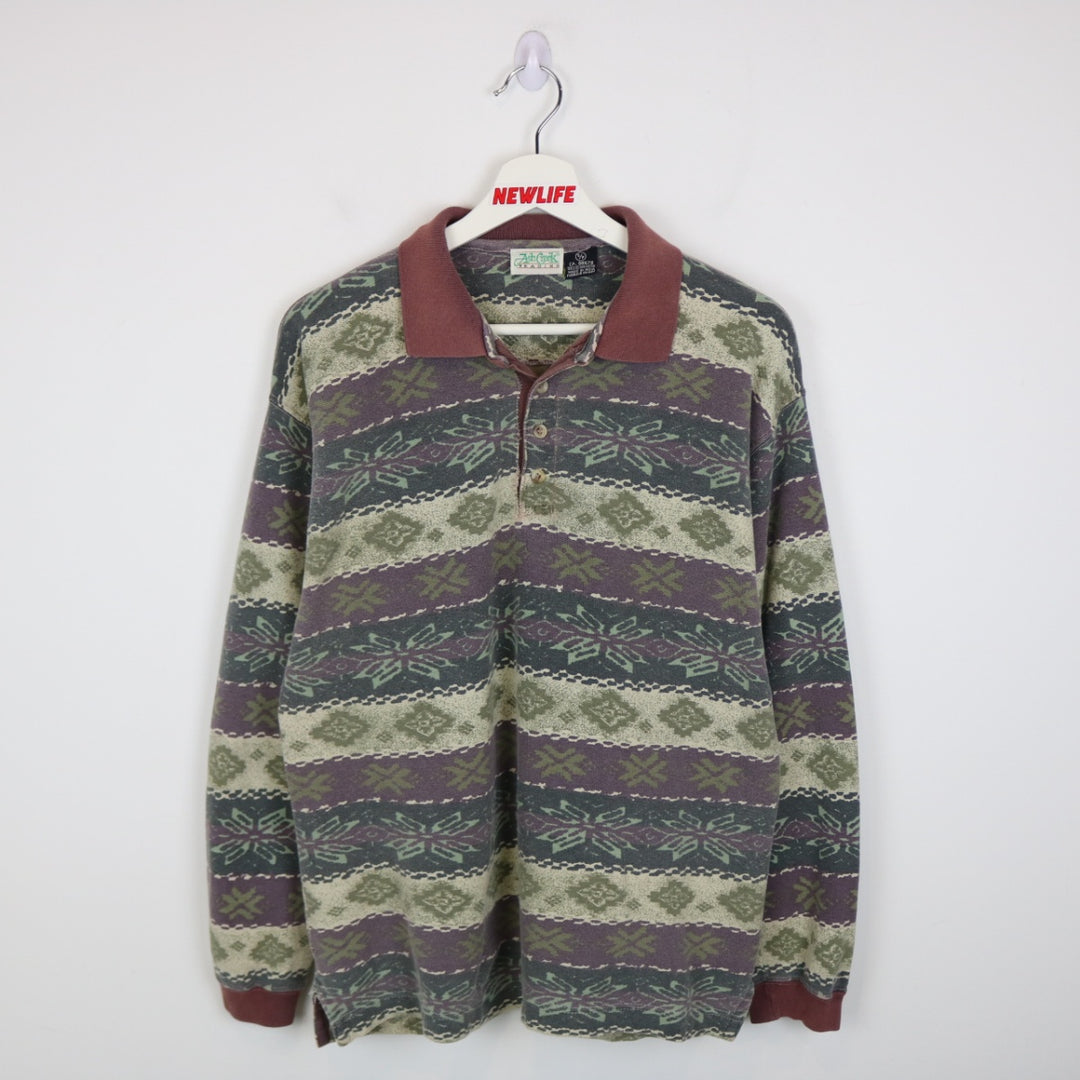 Vintage 90's Ash Creek Long Sleeve Polo Shirt - S-NEWLIFE Clothing