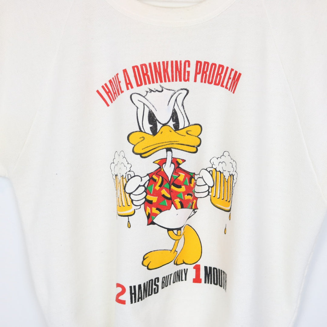 Vintage 80's Drinking Problem Short Sleeve Crewneck - S-NEWLIFE Clothing