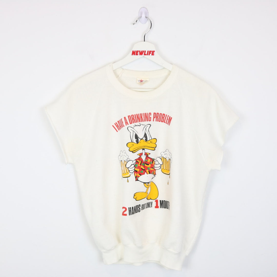 Vintage 80's Drinking Problem Short Sleeve Crewneck - S-NEWLIFE Clothing