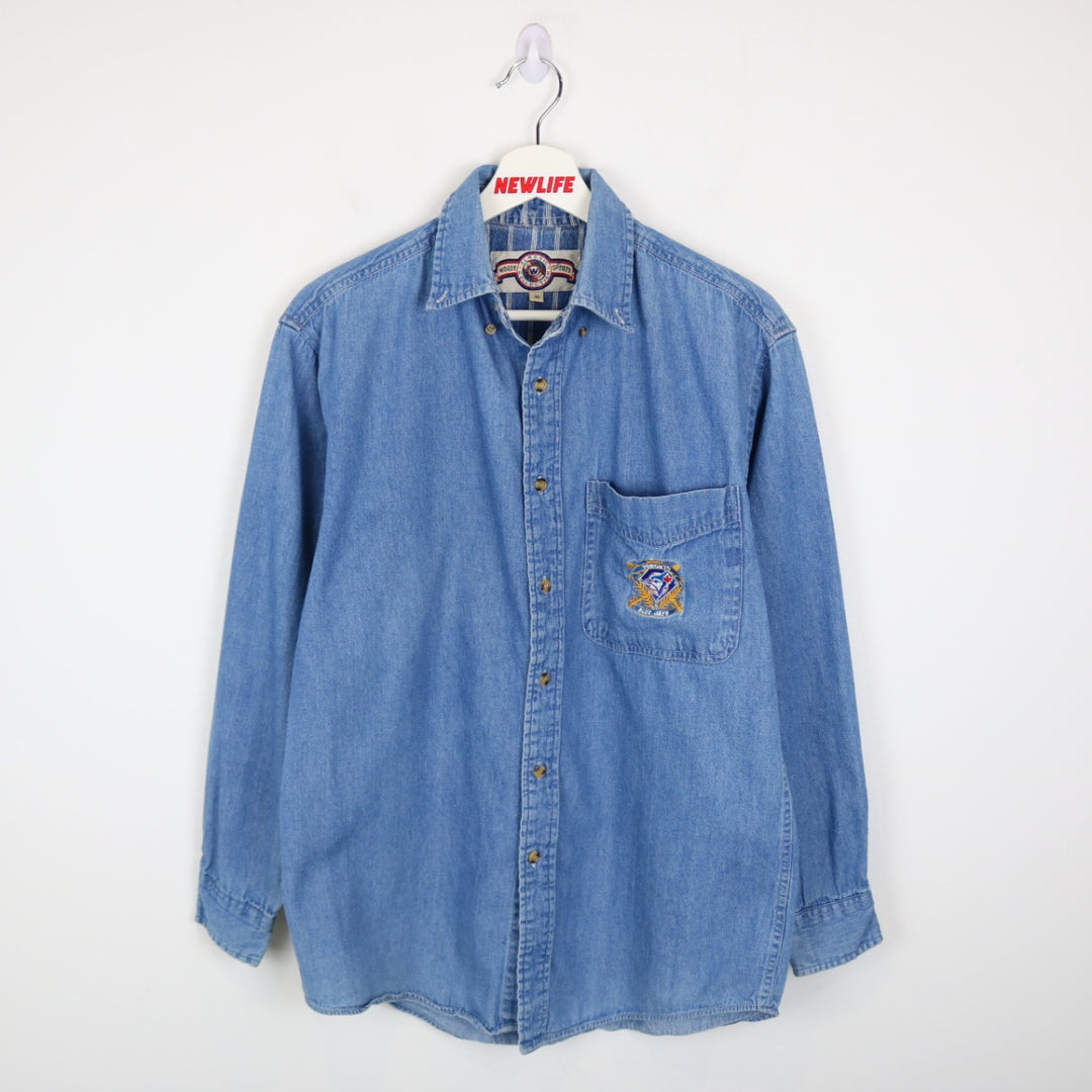 Vintage 90's Toronto Blue Jays MLB Denim Button Up - M-NEWLIFE Clothing