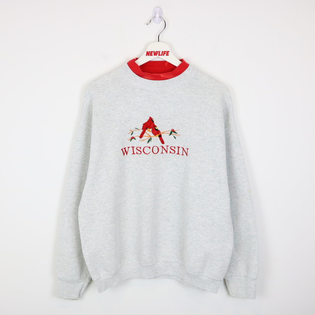 Vintage 90's Wisconsin Cardinal Nature Crewneck - L-NEWLIFE Clothing