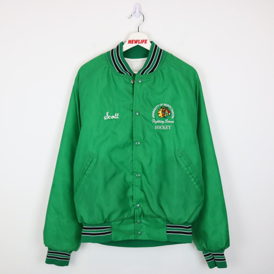 Vintage 80's University of North Dakota Hockey Bomber Jacket - XL-NEWLIFE Clothing