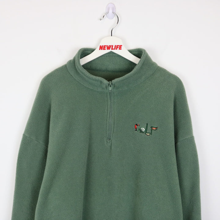 Vintage 90's Golf Quarter Zip Fleece Sweater - L-NEWLIFE Clothing
