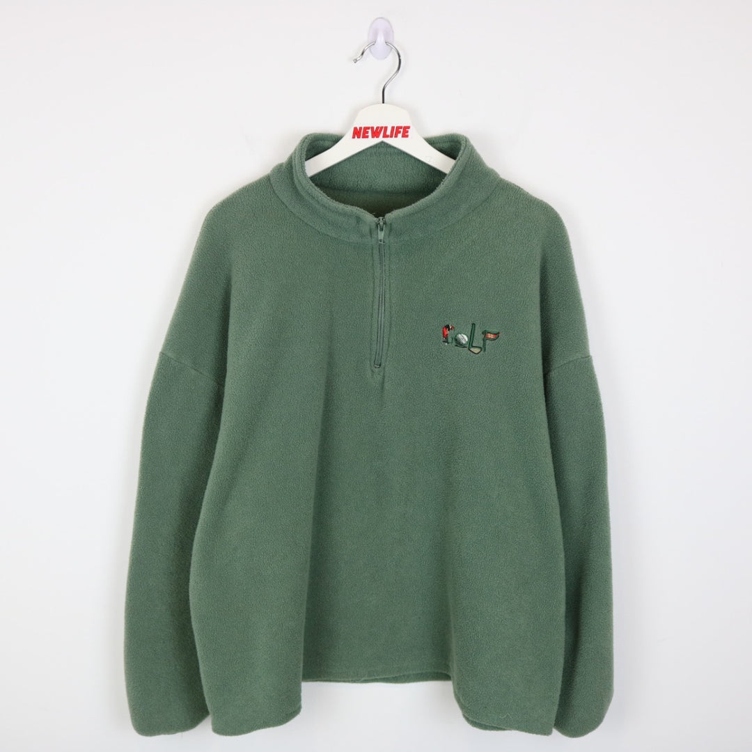 Vintage 90's Golf Quarter Zip Fleece Sweater - L-NEWLIFE Clothing