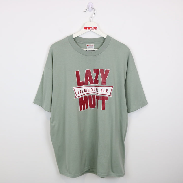 Vintage 90's Lazy Mutt Farmhouse Ale Beer Tee - XL-NEWLIFE Clothing