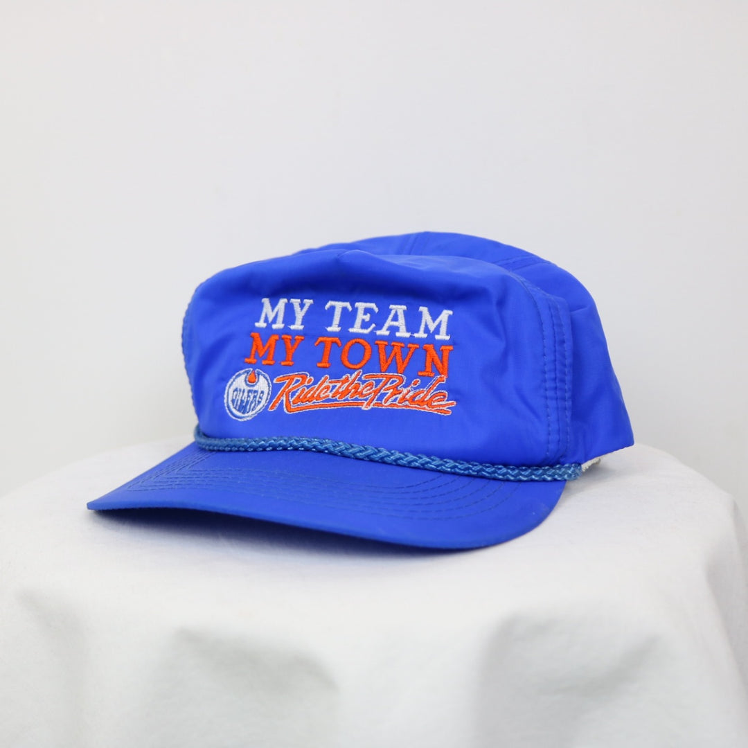 Vintage 90's My Team My Town Edmonton Oilers NHL Hat - OS-NEWLIFE Clothing