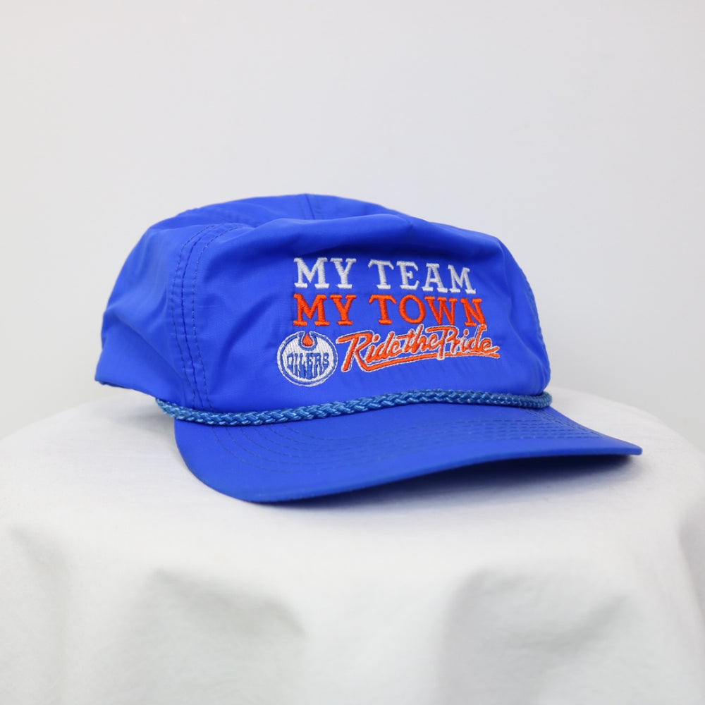 Vintage 90's My Team My Town Edmonton Oilers NHL Hat - OS-NEWLIFE Clothing