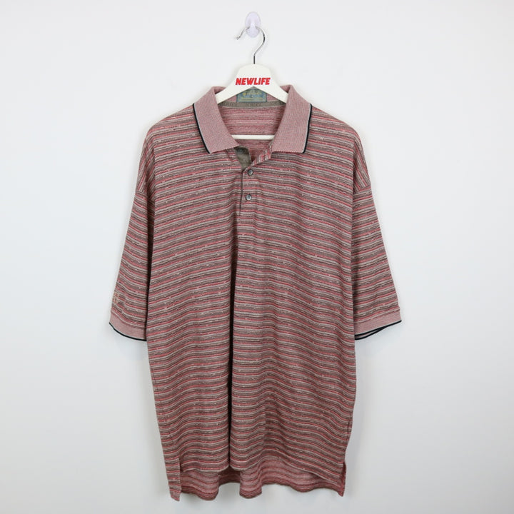 Vintage 80's Descente Striped Polo Shirt - XL-NEWLIFE Clothing