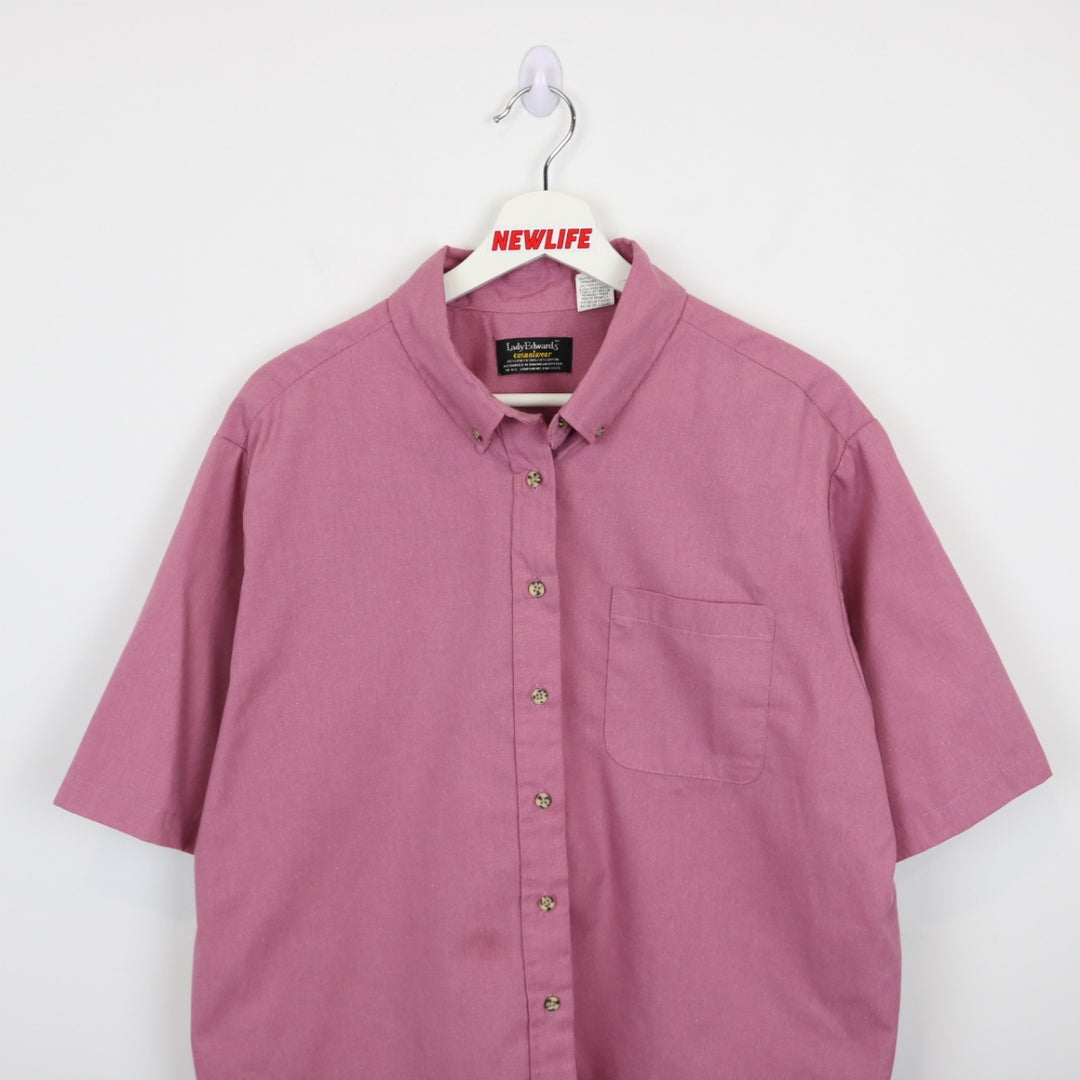 Vintage 90's Lady Edwards Short Sleeve Button Up - L-NEWLIFE Clothing