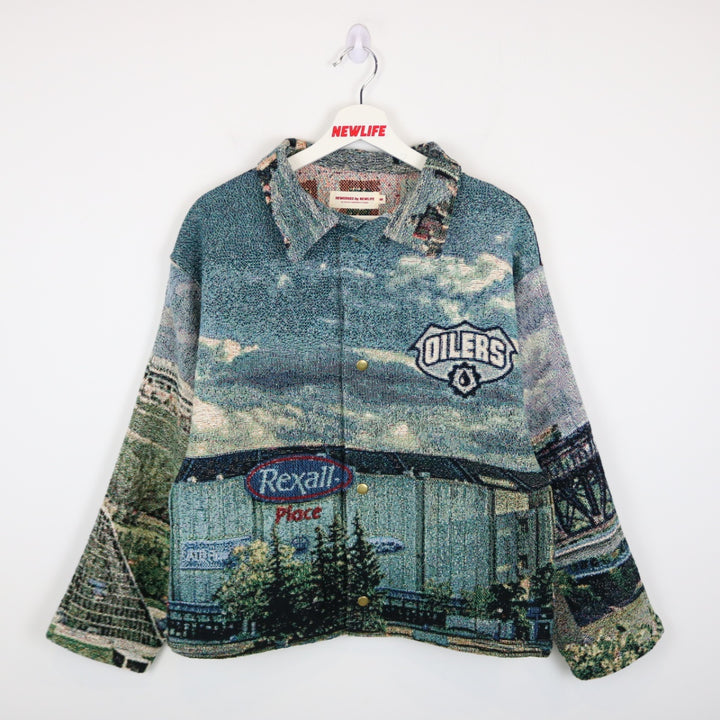 Reworked Edmonton Oilers Custom Tapestry Jacket - S-NEWLIFE Clothing