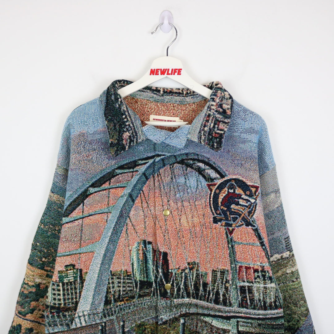 Reworked Edmonton Oilers Custom Tapestry Jacket - M-NEWLIFE Clothing
