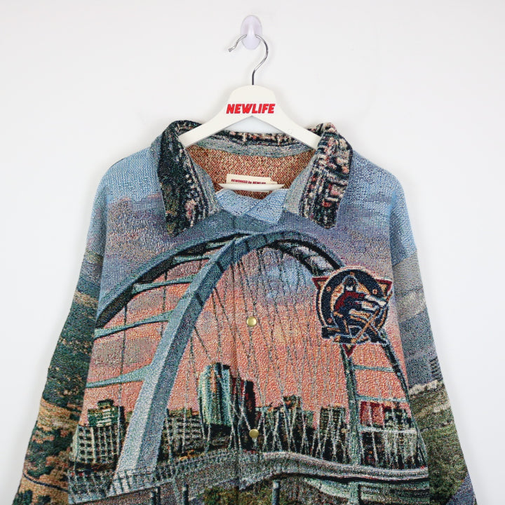 Reworked Edmonton Oilers Custom Tapestry Jacket - M-NEWLIFE Clothing