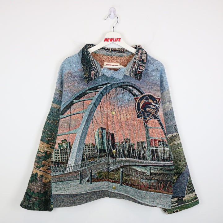 Reworked Edmonton Oilers Custom Tapestry Jacket - M-NEWLIFE Clothing