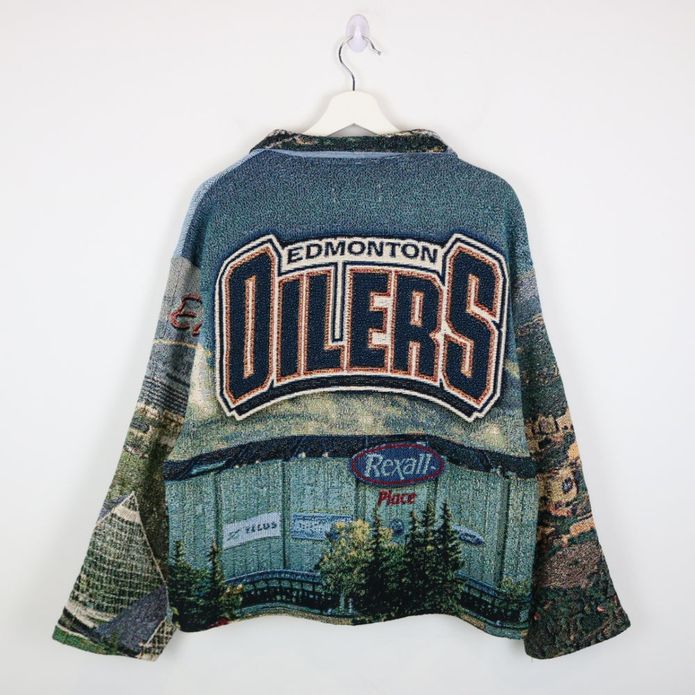 Reworked Edmonton Oilers Custom Tapestry Jacket - M-NEWLIFE Clothing