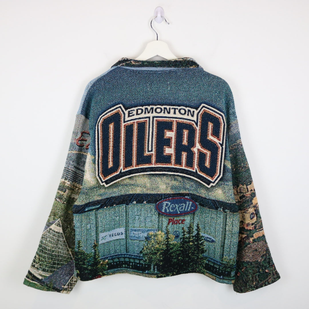 Reworked Edmonton Oilers Custom Tapestry Jacket - M-NEWLIFE Clothing