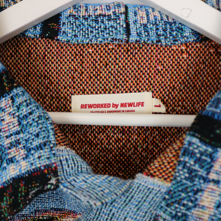 Reworked Edmonton Oilers Custom Tapestry Jacket - L-NEWLIFE Clothing