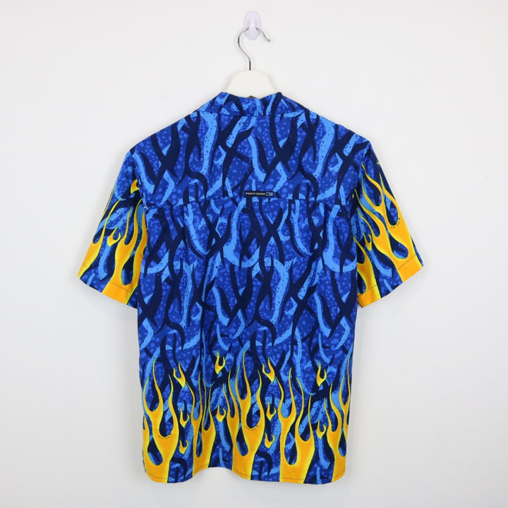 Vintage Y2K Flame Short Sleeve Button Up - S-NEWLIFE Clothing