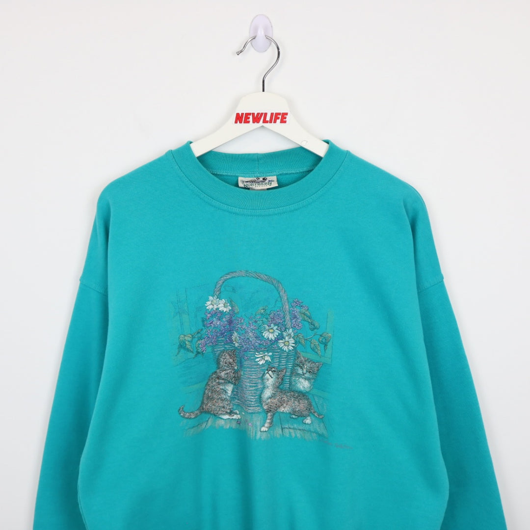 Vintage 90's Kitten Nature Crewneck - M-NEWLIFE Clothing