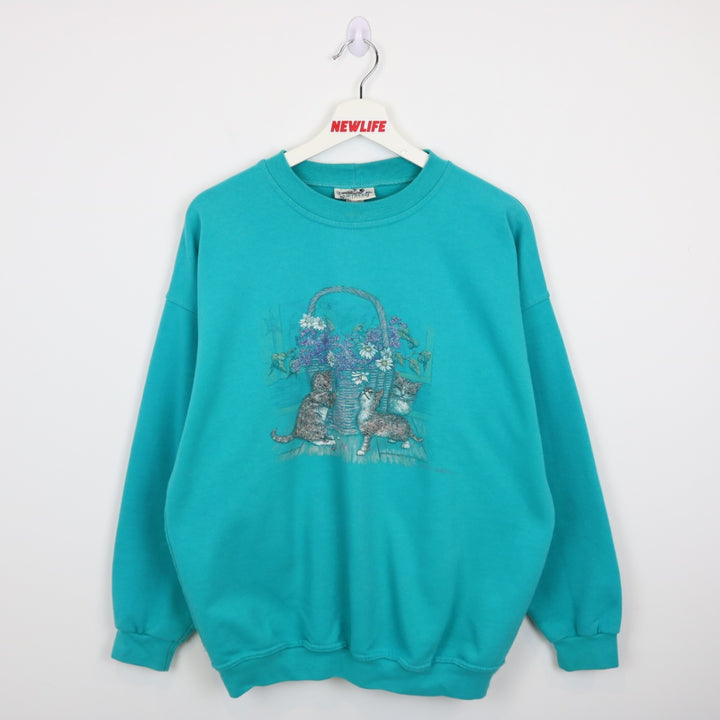 Vintage 90's Kitten Nature Crewneck - M-NEWLIFE Clothing