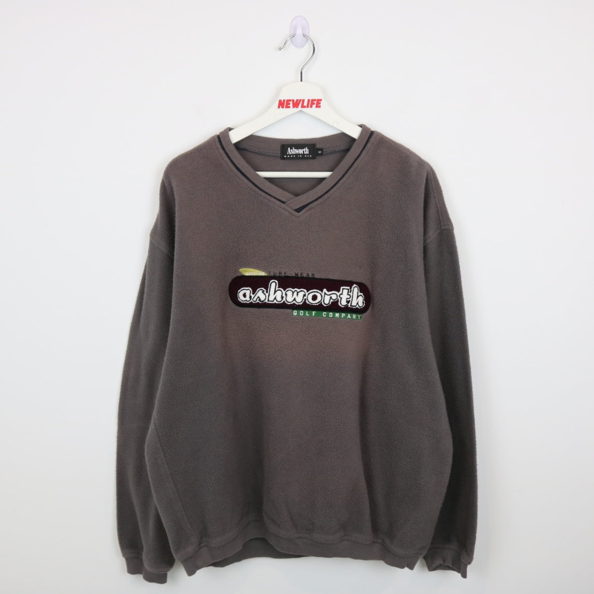 Vintage 90 s Ashworth Golf Fleece Sweater M NEWLIFE