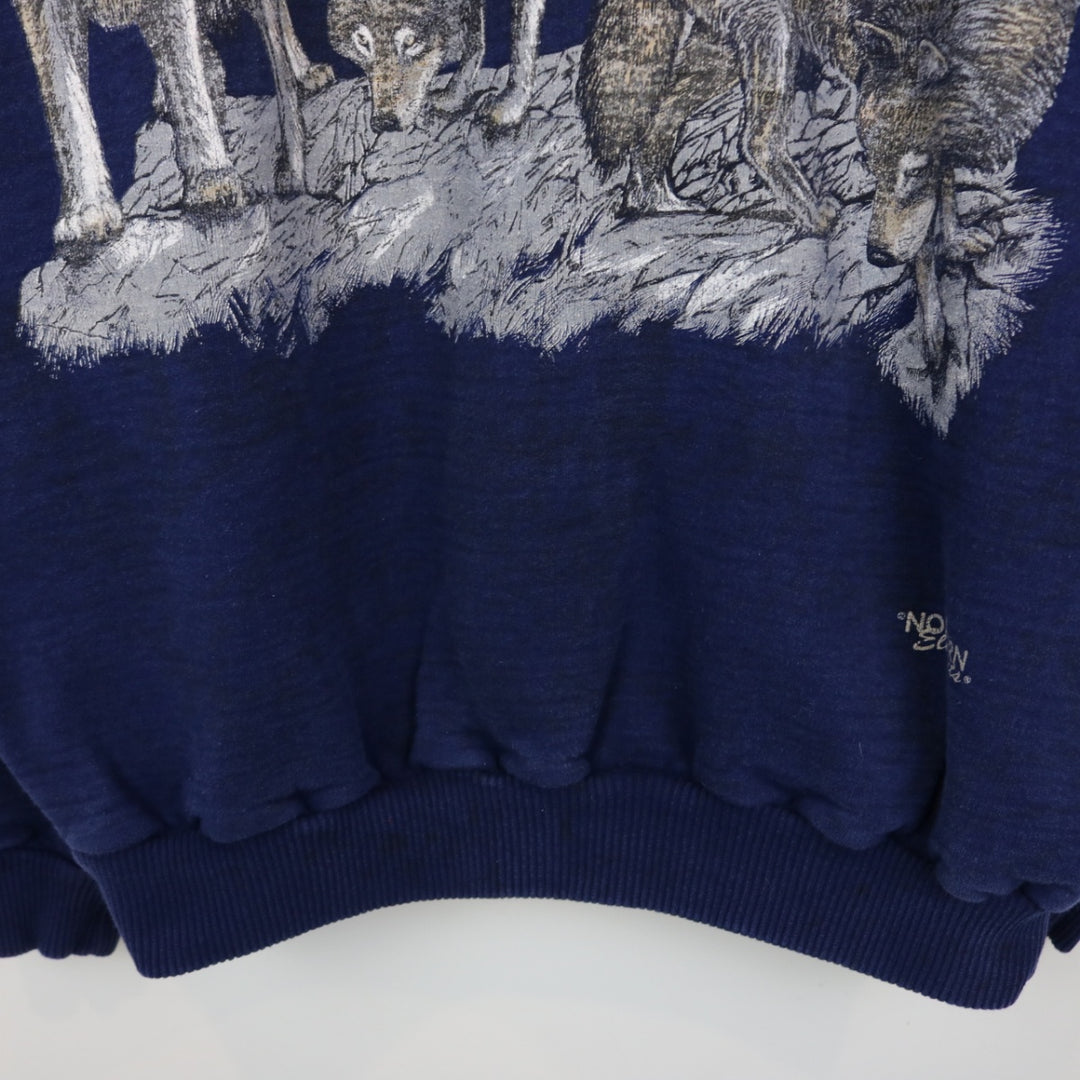 Vintage 90's Wolf Nature Crewneck - L-NEWLIFE Clothing