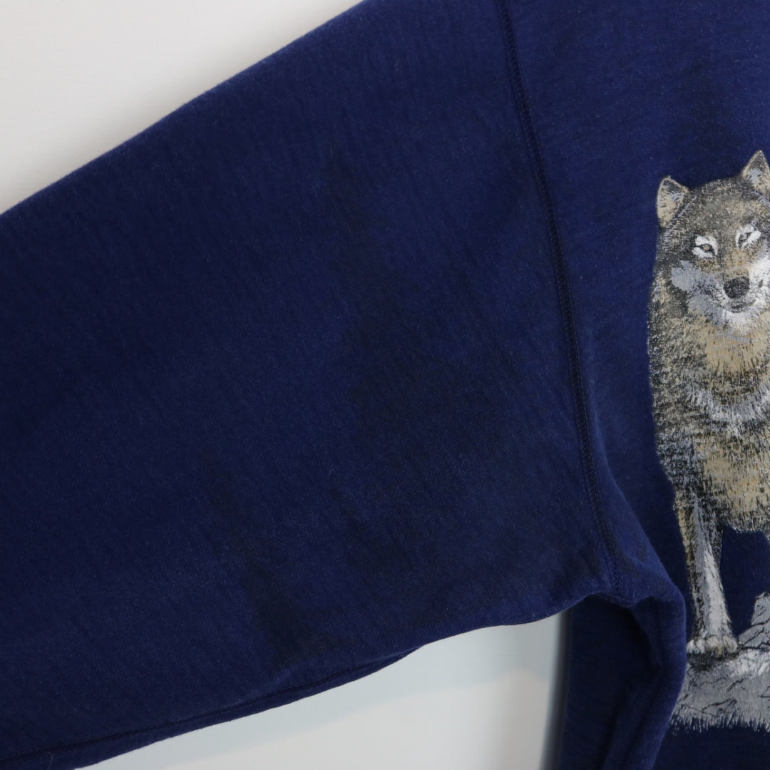 Vintage 90's Wolf Nature Crewneck - L-NEWLIFE Clothing