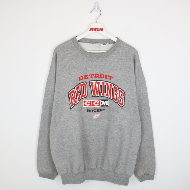 Vintage 90's Detroit Red Wings NHL CCM Crewneck - XL-NEWLIFE Clothing