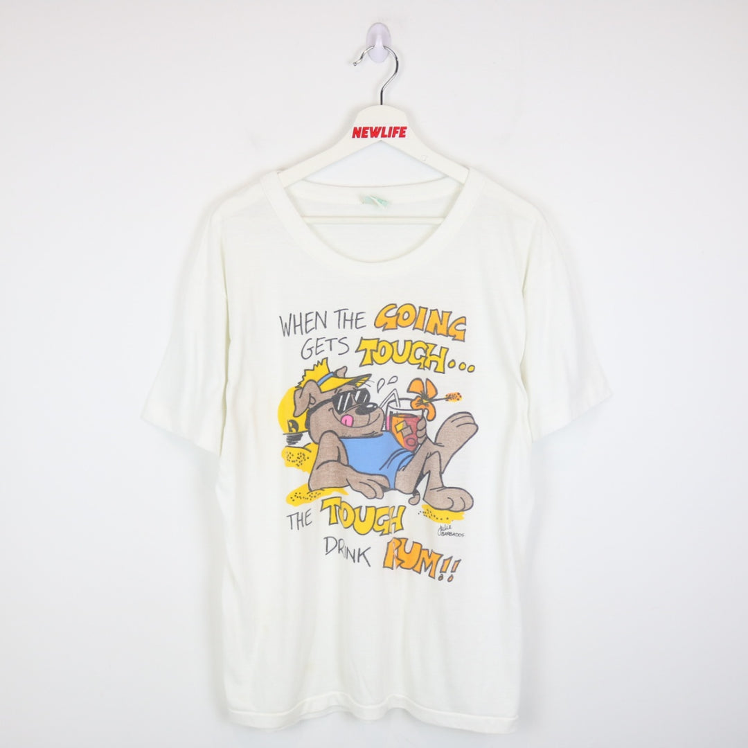 Vintage 80's The Tough Drink Rum Tee - L-NEWLIFE Clothing