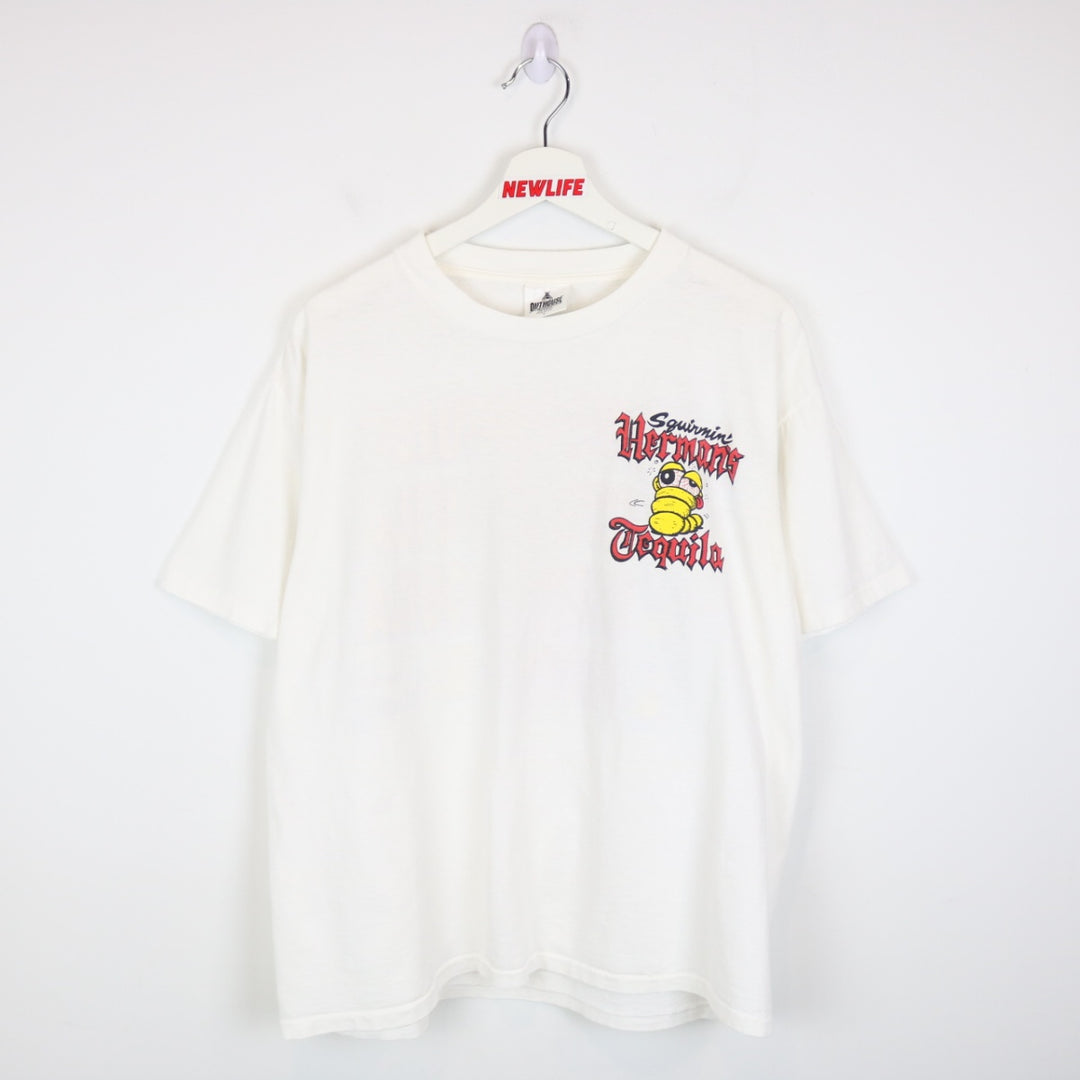 Vintage 90's Squirmin' Hermans Tequila Tee - L-NEWLIFE Clothing