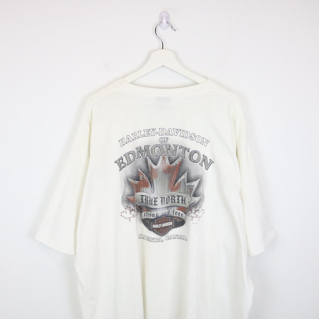 Vintage 2006 True North Strong &amp; Free Harley Davidson Edmonton Tee - 4XL-NEWLIFE Clothing