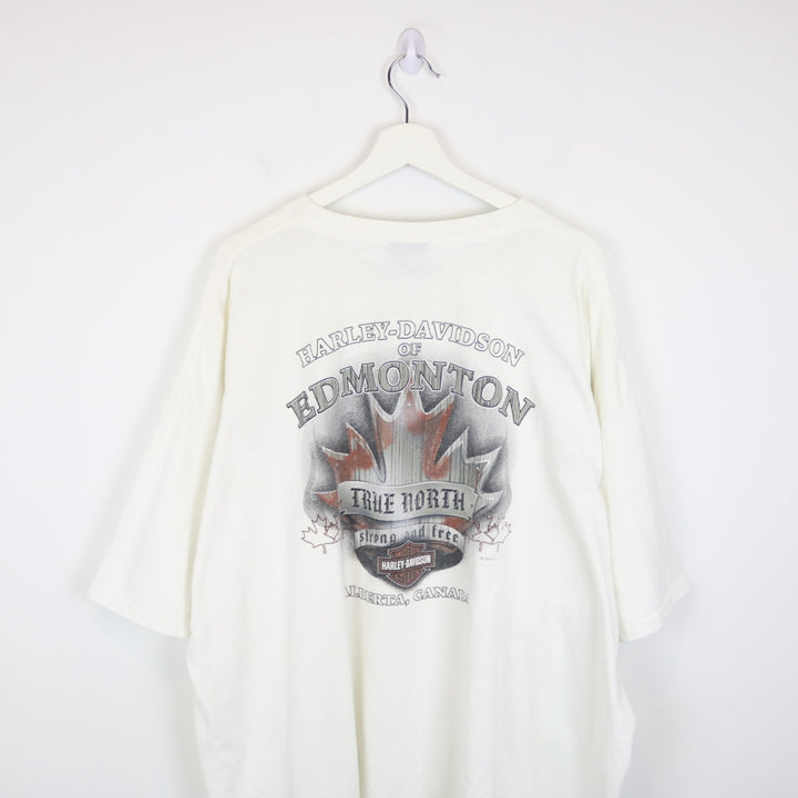 Vintage 2006 True North Strong &amp; Free Harley Davidson Edmonton Tee - 4XL-NEWLIFE Clothing