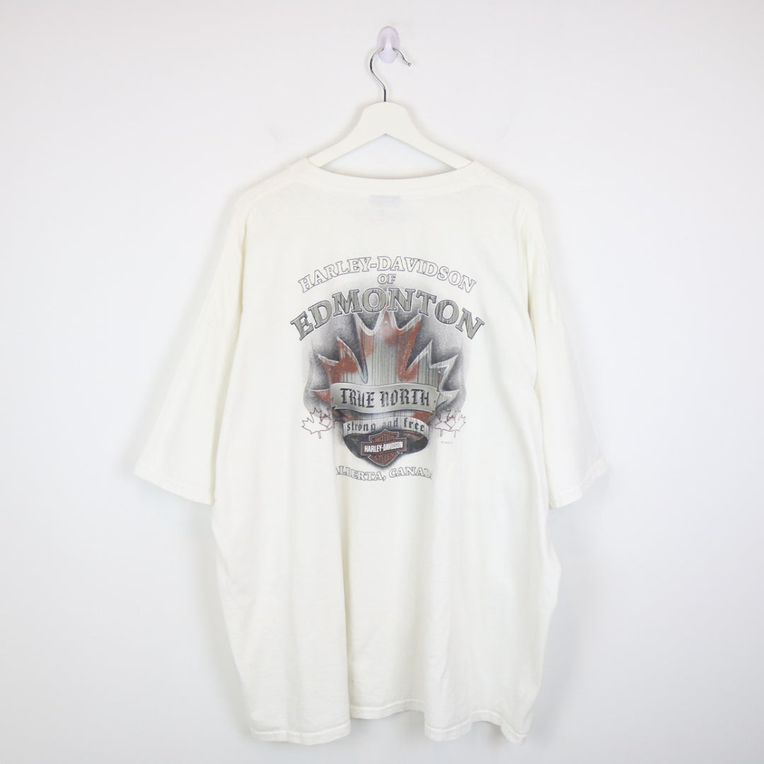 Vintage 2006 True North Strong &amp; Free Harley Davidson Edmonton Tee - 4XL-NEWLIFE Clothing