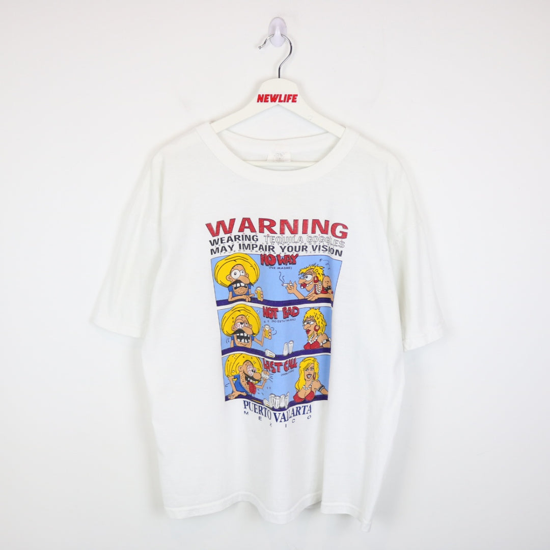 Vintage 00's Tequila Goggles Puerto Vallarta Mexico Tee - XL-NEWLIFE Clothing