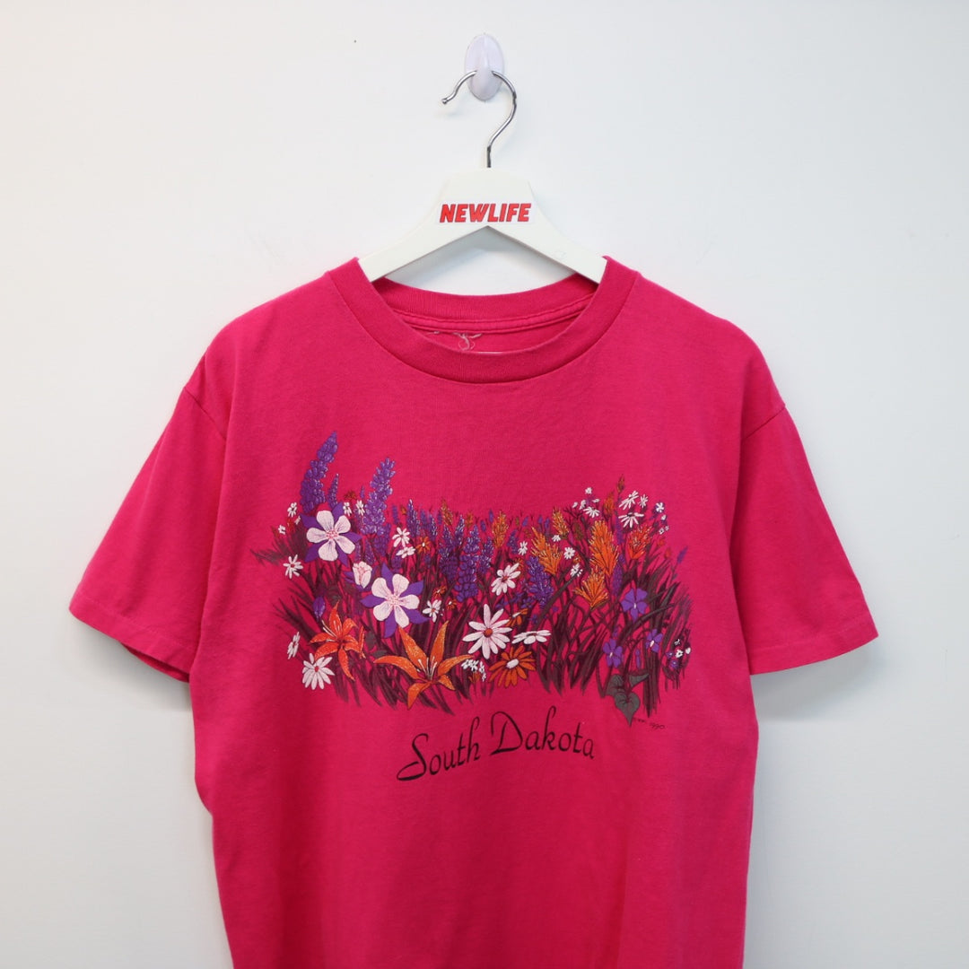 Vintage 1990 South Dakota Flower Nature Tee - L-NEWLIFE Clothing