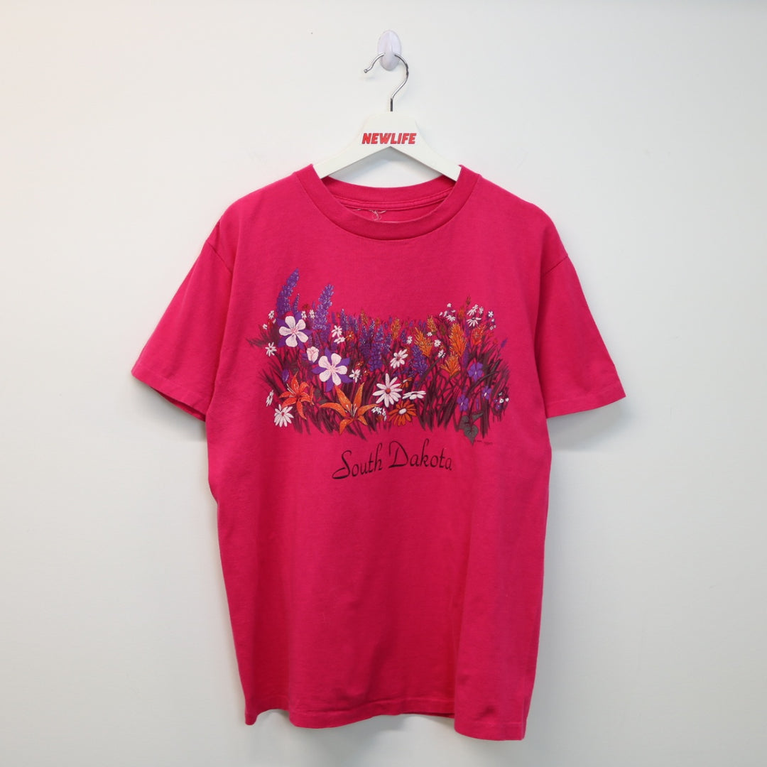 Vintage 1990 South Dakota Flower Nature Tee - L-NEWLIFE Clothing