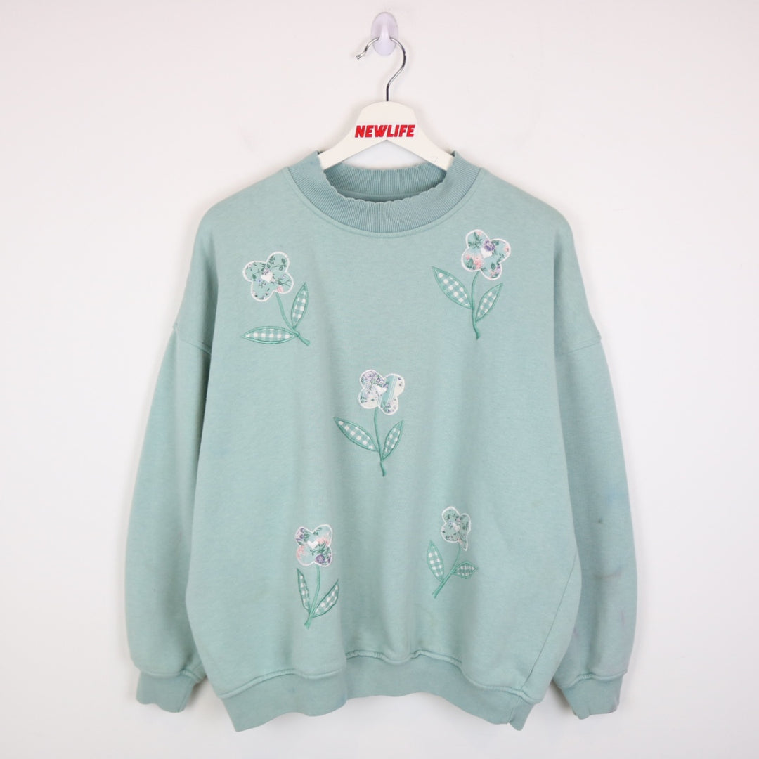 Vintage 90's Flower Nature Crewneck - L-NEWLIFE Clothing