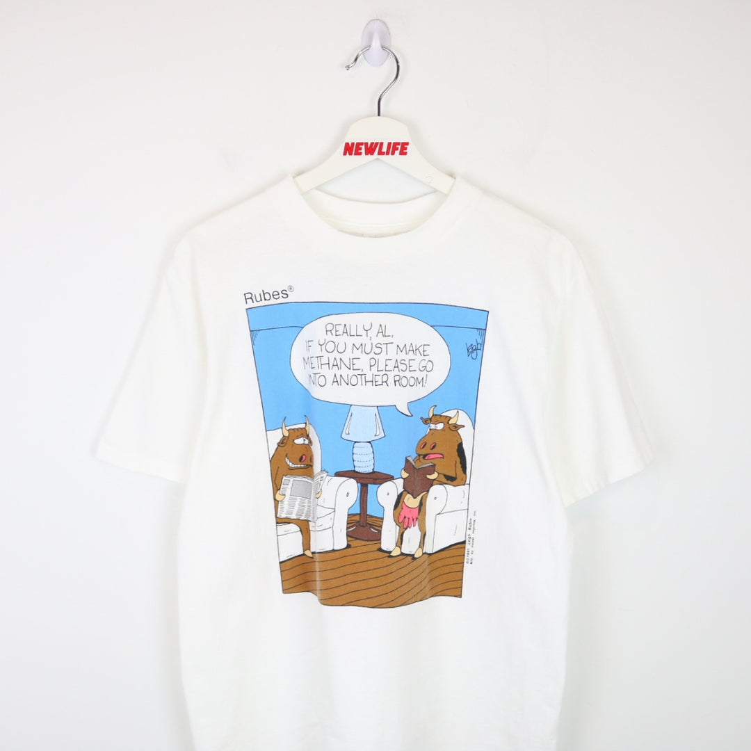 Vintage 1991 Leigh Rubin Methane Cow Tee - M-NEWLIFE Clothing