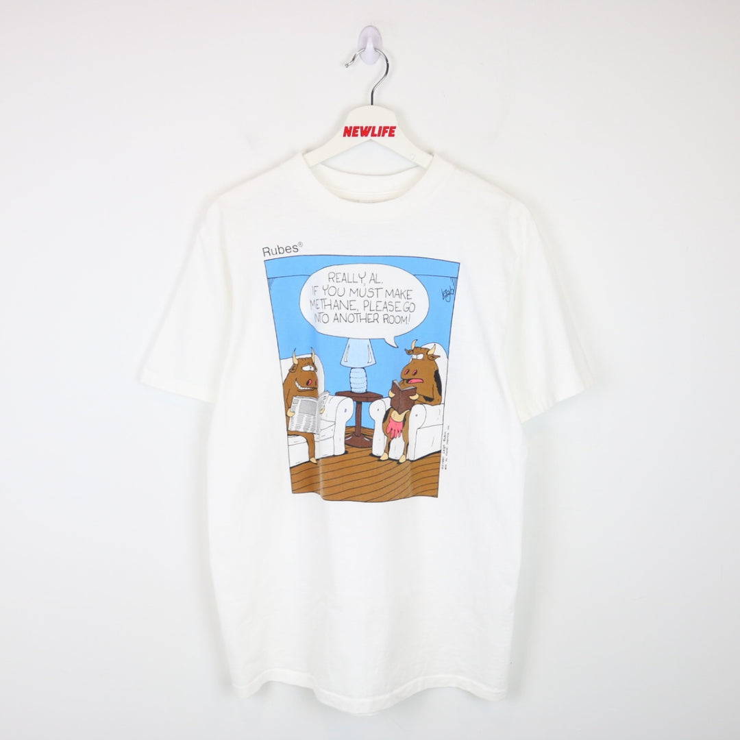 Vintage 1991 Leigh Rubin Methane Cow Tee - M-NEWLIFE Clothing