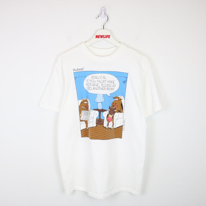 Vintage 1991 Leigh Rubin Methane Cow Tee - M-NEWLIFE Clothing