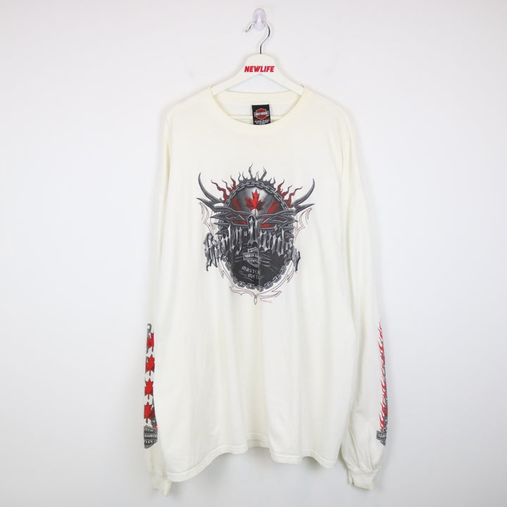 Vintage 2004 Harley Davidson Chatham Kent Ontario Long Sleeve Tee - 3XL-NEWLIFE Clothing
