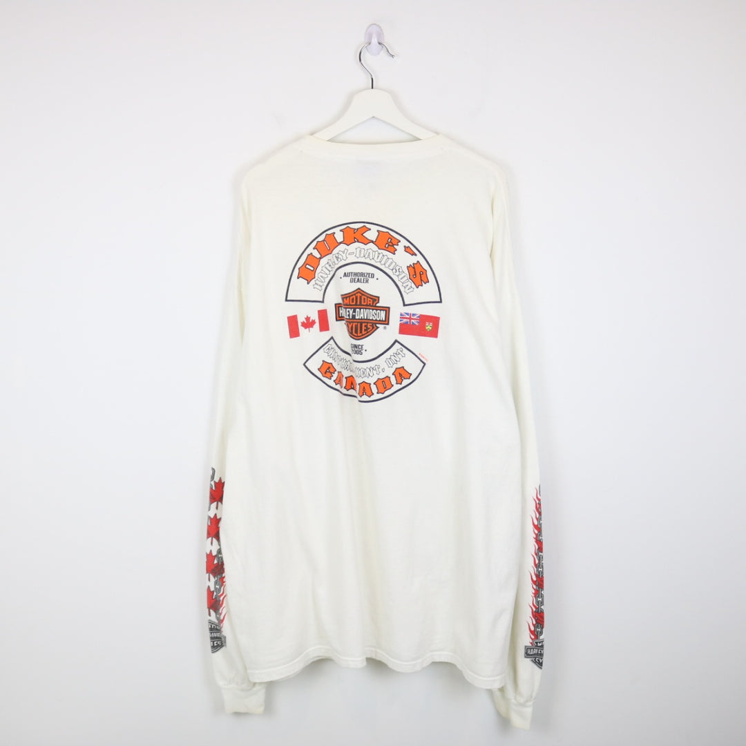 Vintage 2004 Harley Davidson Chatham Kent Ontario Long Sleeve Tee - 3XL-NEWLIFE Clothing