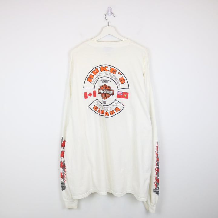 Vintage 2004 Harley Davidson Chatham Kent Ontario Long Sleeve Tee - 3XL-NEWLIFE Clothing
