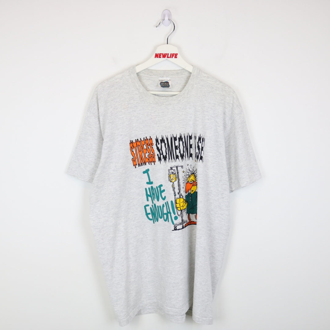 Vintage 90's Stress Someone Else Tee - L-NEWLIFE Clothing