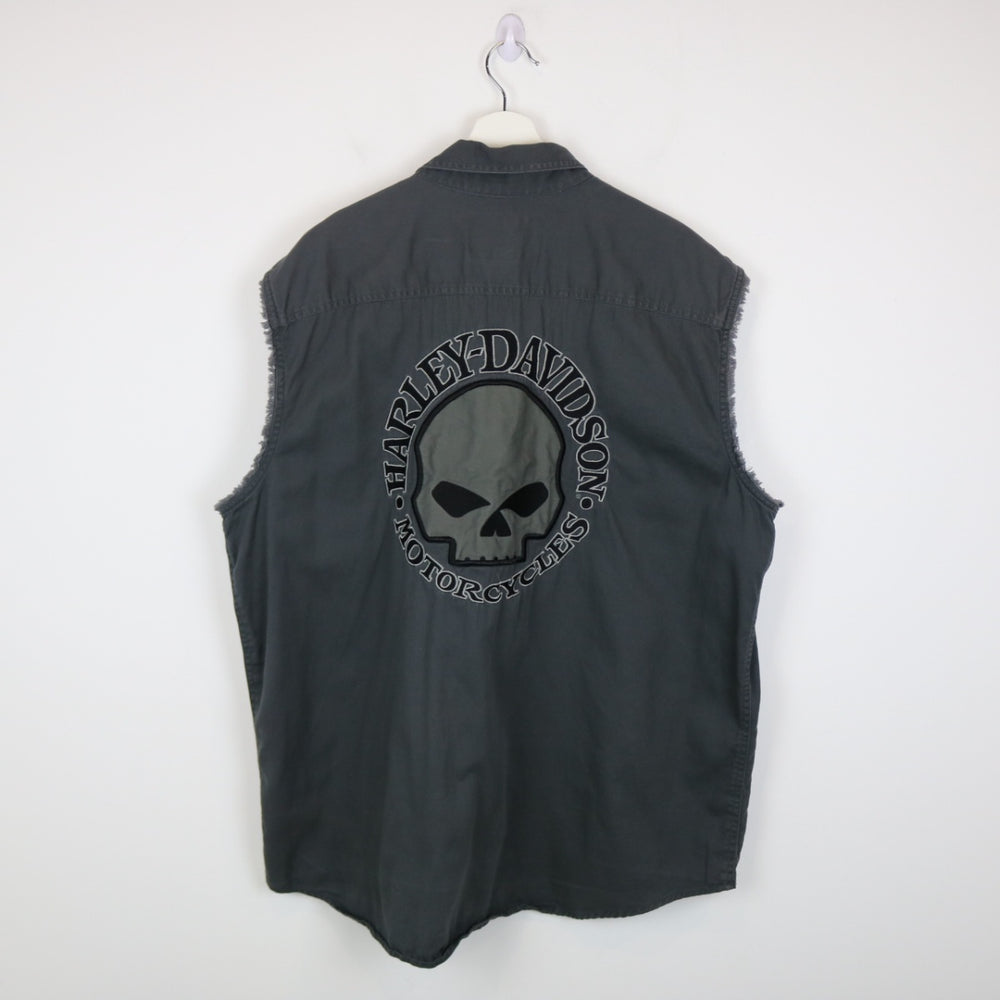 Vintage 00's Harley Davdison Cut Off Button Up - XXL-NEWLIFE Clothing
